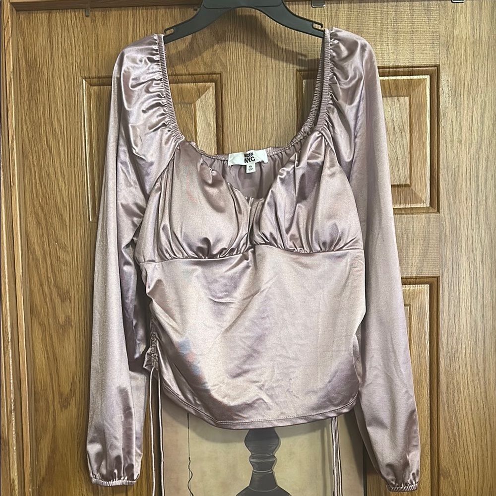 Women's Satin Long Sleeve Top